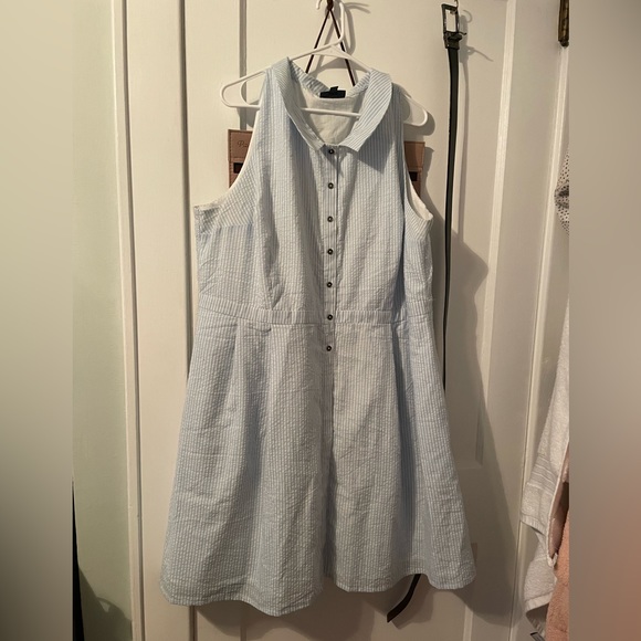 Modcloth Blue/White striped peter pan collar dress - Picture 2 of 2